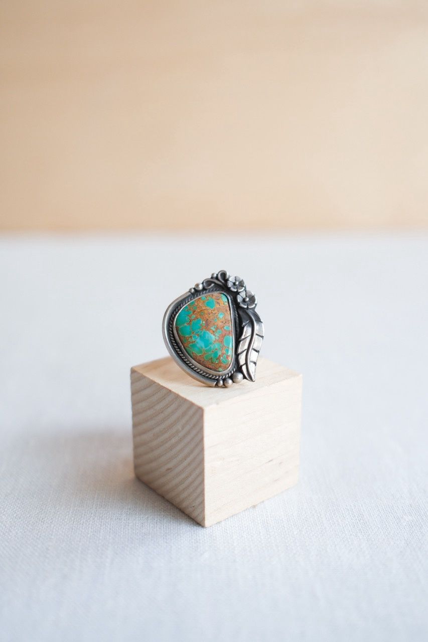 Yellow Larch Royston Turquoise Ring