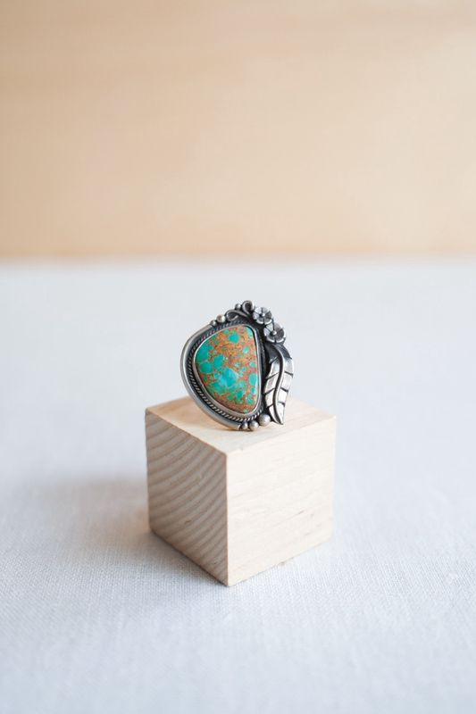 Yellow Larch Royston Turquoise Ring