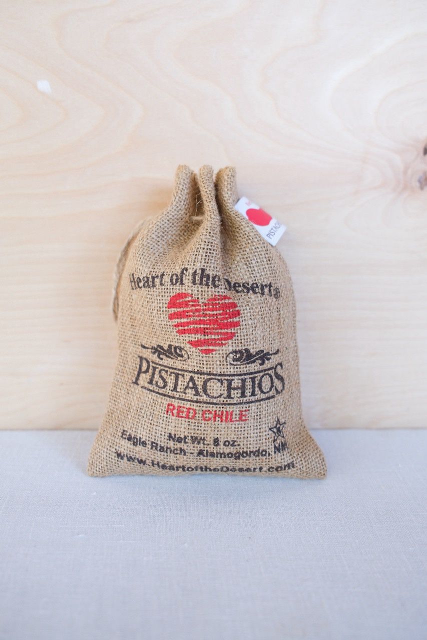Chile Pistachios in Burlap Sack, Flavor: Red Chile