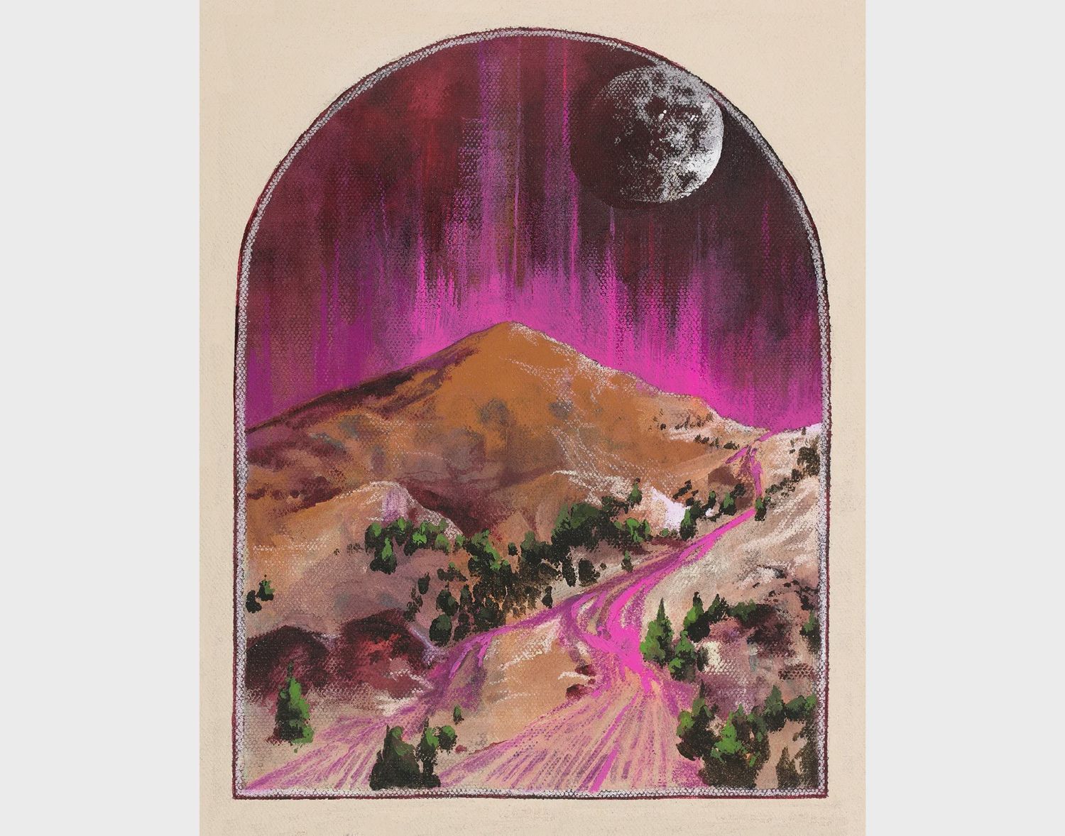 Beetroot Moon Art Print 8x10