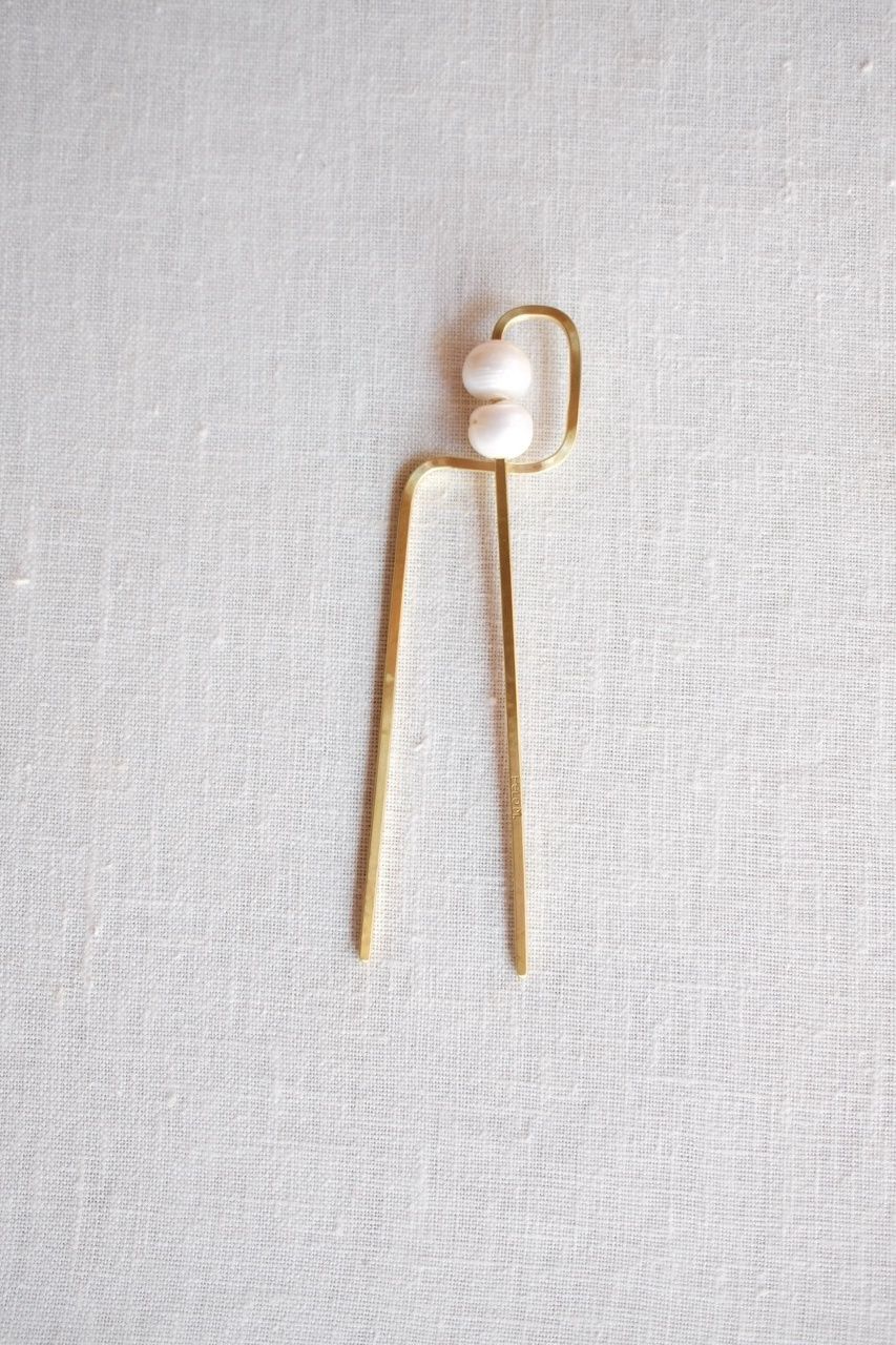 Deco Pearl Hair Fork, Color: Cream