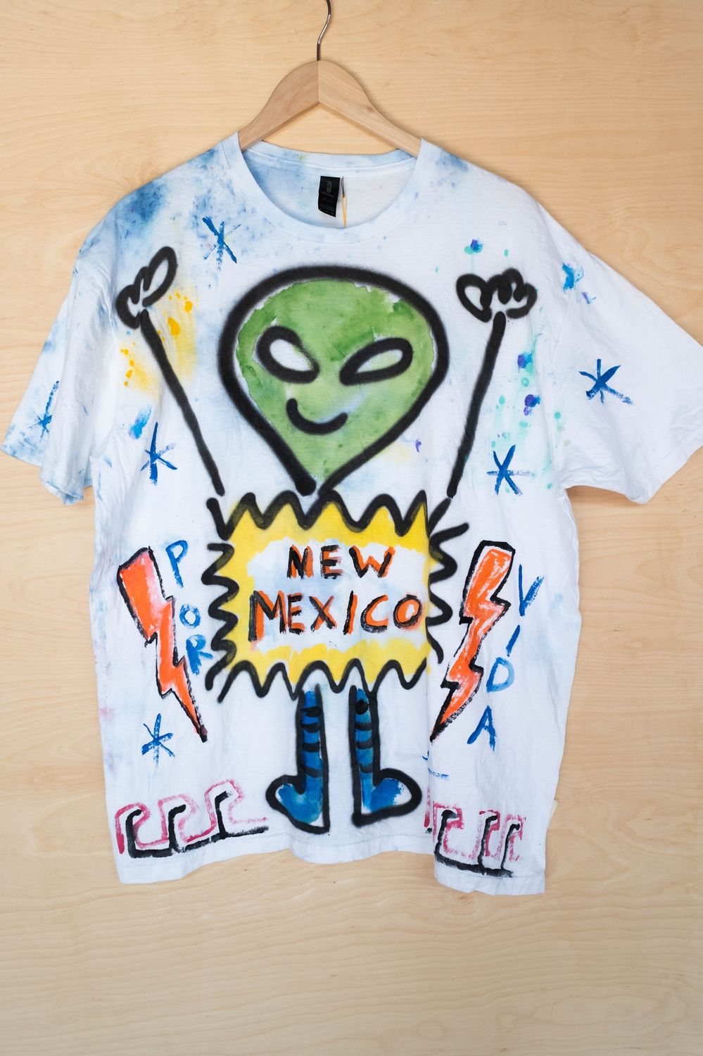 Scooter LaForge Hand Painted Shirts, Size: Small, Style: Alien Tee