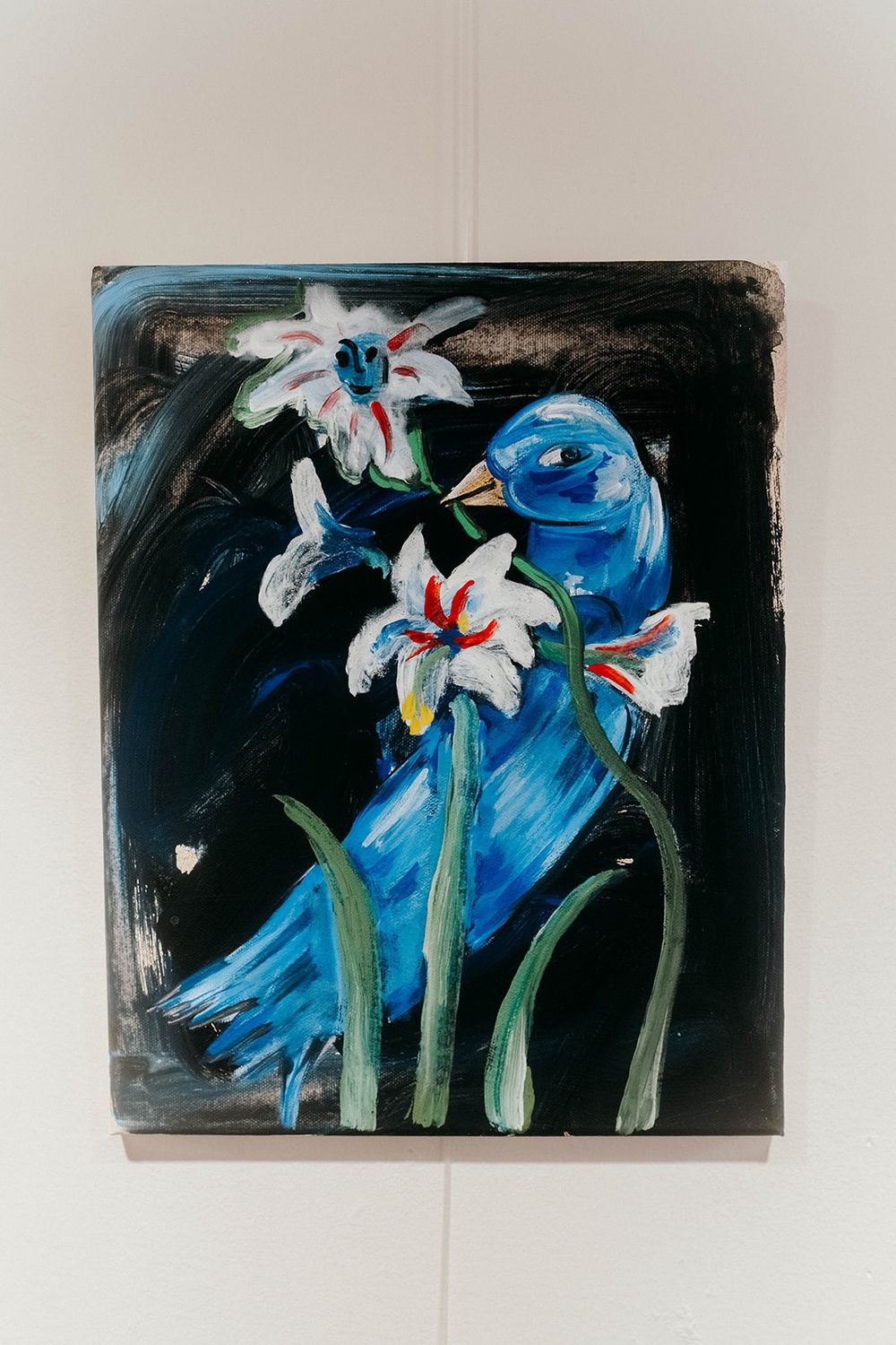 Blue Bird with White Lillies