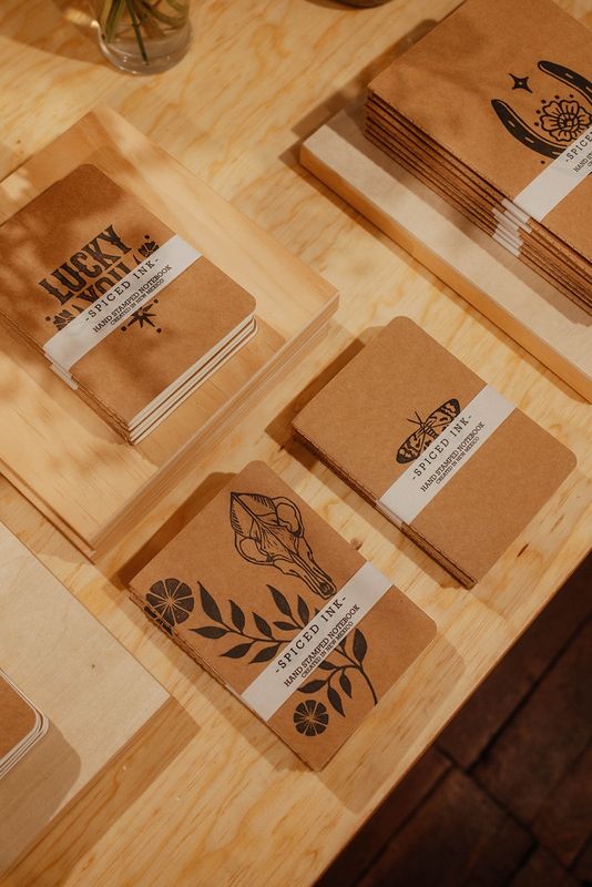 Hand Carved Stamped Notebook