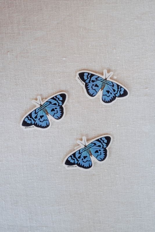 Blue Tiger Moth Sticker