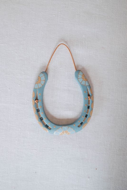 Hand Painted Horseshoes - Blues
