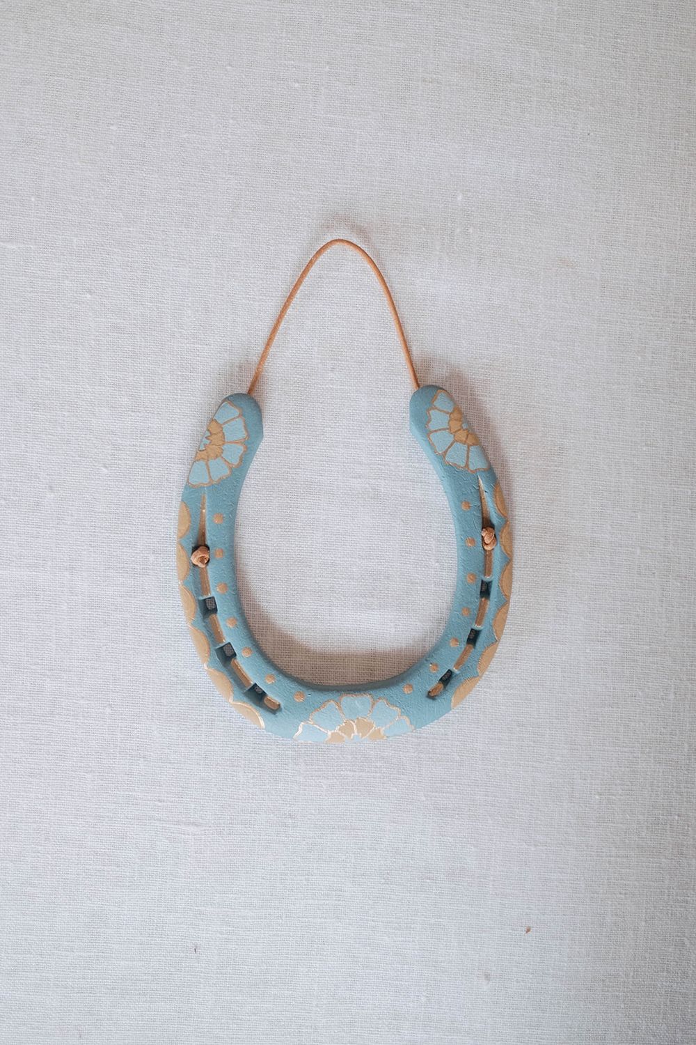 Hand Painted Horseshoes - Blues, Color: Dark Blue