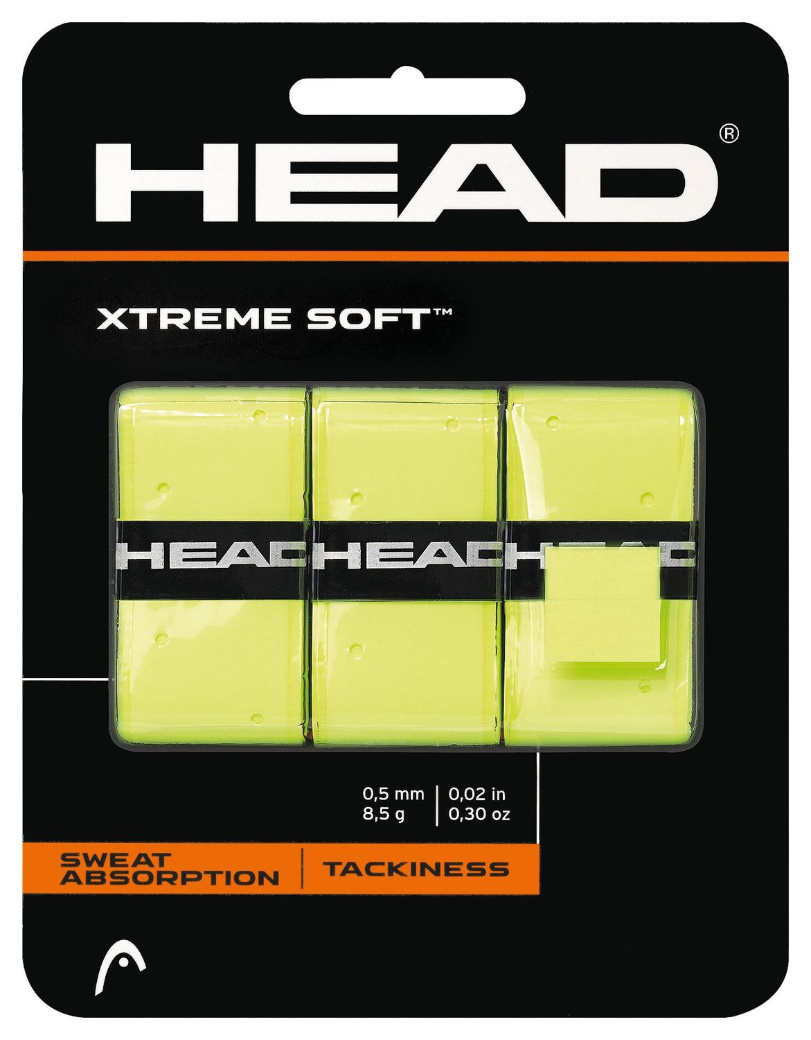 Head XtremeSoft Grip 3 Pack (Yellow)