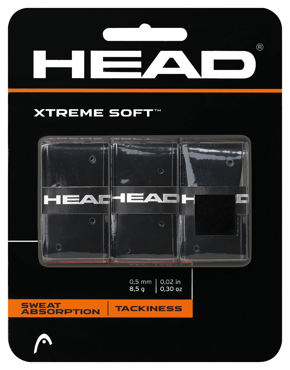 Head XtremeSoft Grip 3 Pack (Black)