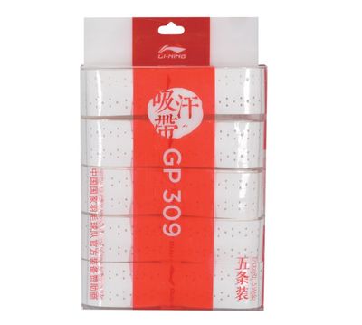 Li-Ning GP309 Badminton Grip 5 Pack  (White)