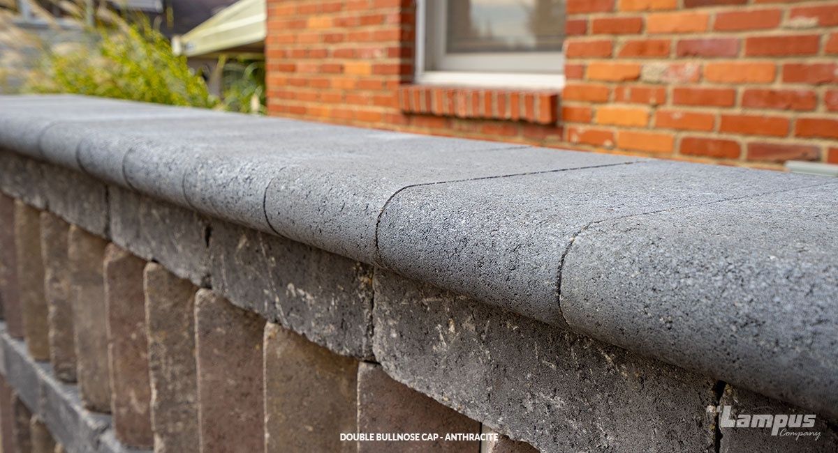 Double Bullnose Caps, Size: 6" x 13" x 2"3/8", Color: Anthracite