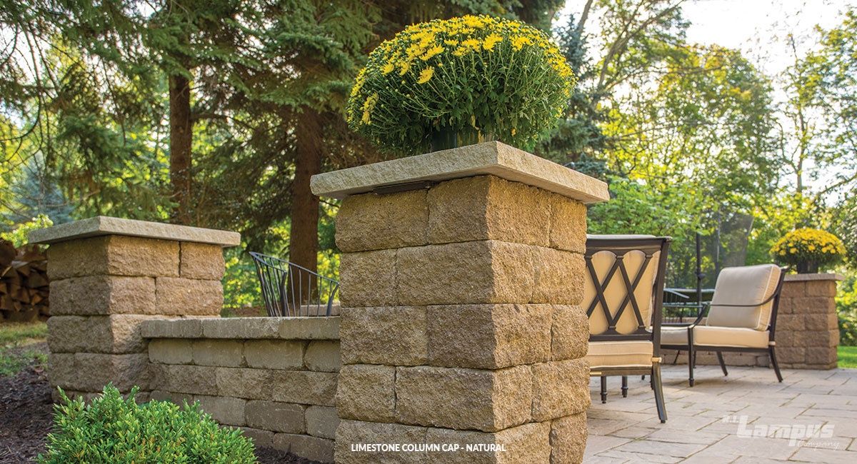 Limestone Column Caps, Size: 24" x 24" x 2", Color: Natural