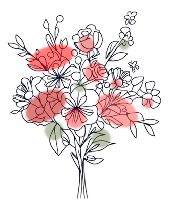 Inspiration florale dans les tons rouge