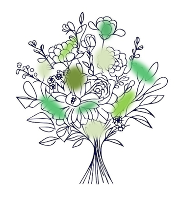 Inspiration florale dans les tons blanc-vert