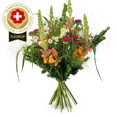 Bouquet début d&#39;été avec des fleurs suisses