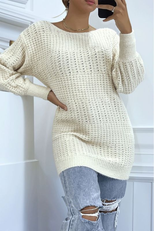 Pull dos nu beige