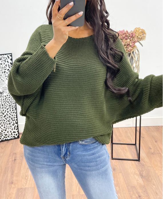 Pull MAILLE VERT MILITAIRE