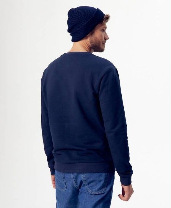 Sweat Basile Velo Molleton Gratté Bleu Marine