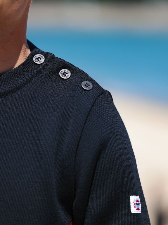 ERQUY BLEU MARINE RAYE ROUGE