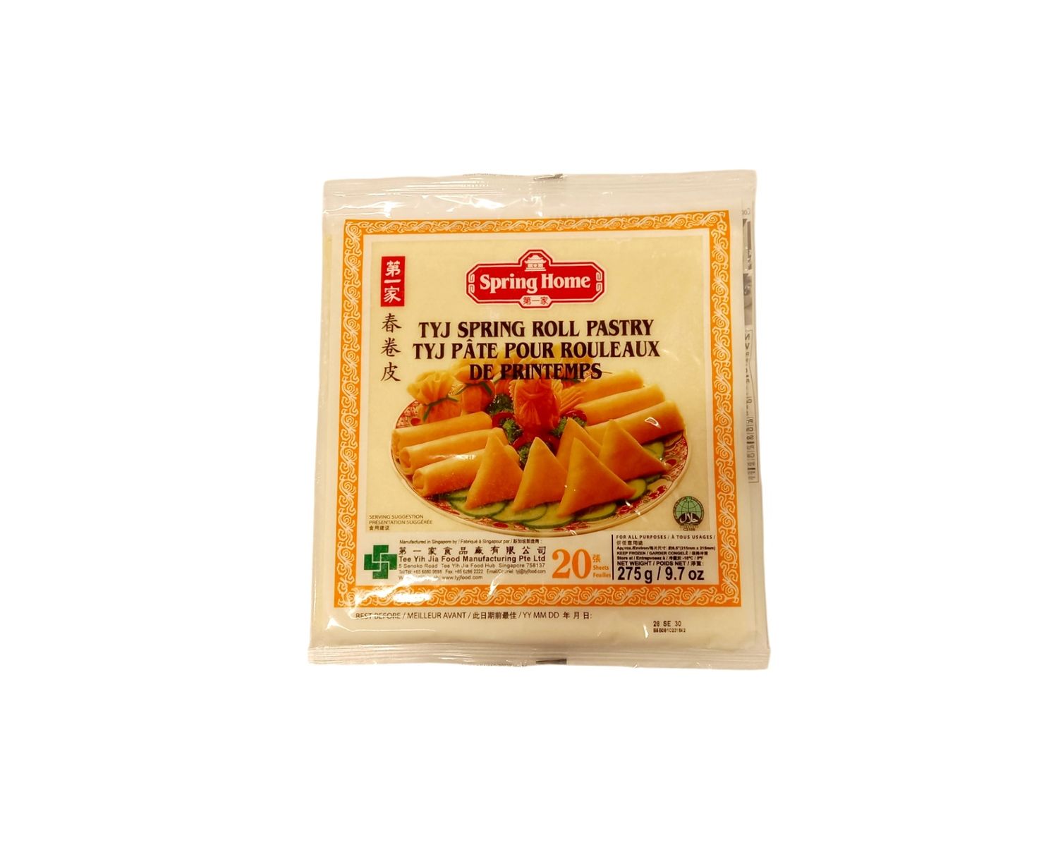 TYJ Spring Roll Pastry 8.5" 20pc 275g