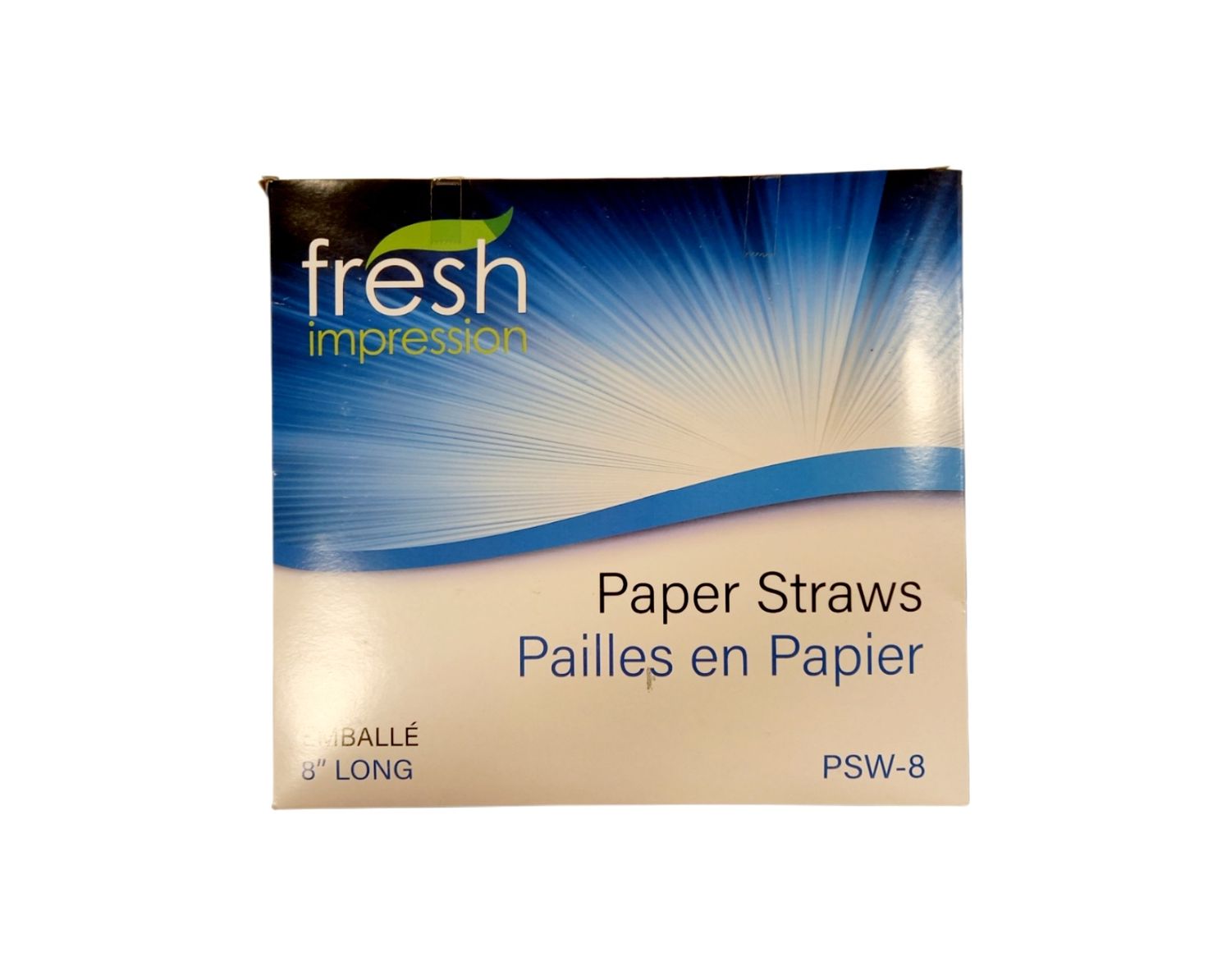 8" Black Paper Straw 6mm Individually Wrapped 500Box
