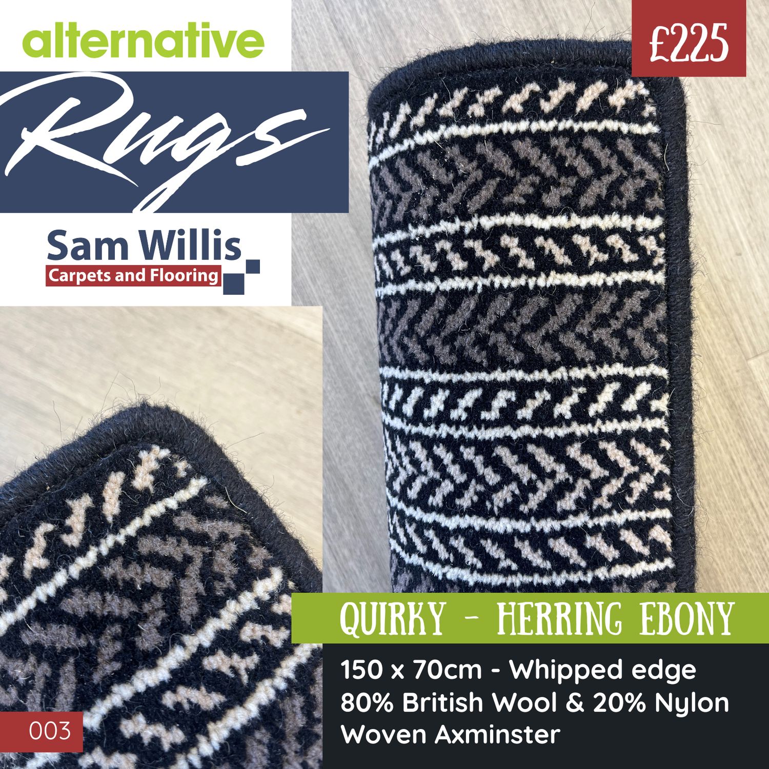 Alternative rug - Quirky Herring Ebony