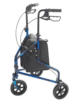 Deluxe 3 Wheel Aluminum Rollator - 7 Deluxe 3 Wheel Aluminum Rollator - 7&Quot; Casters
