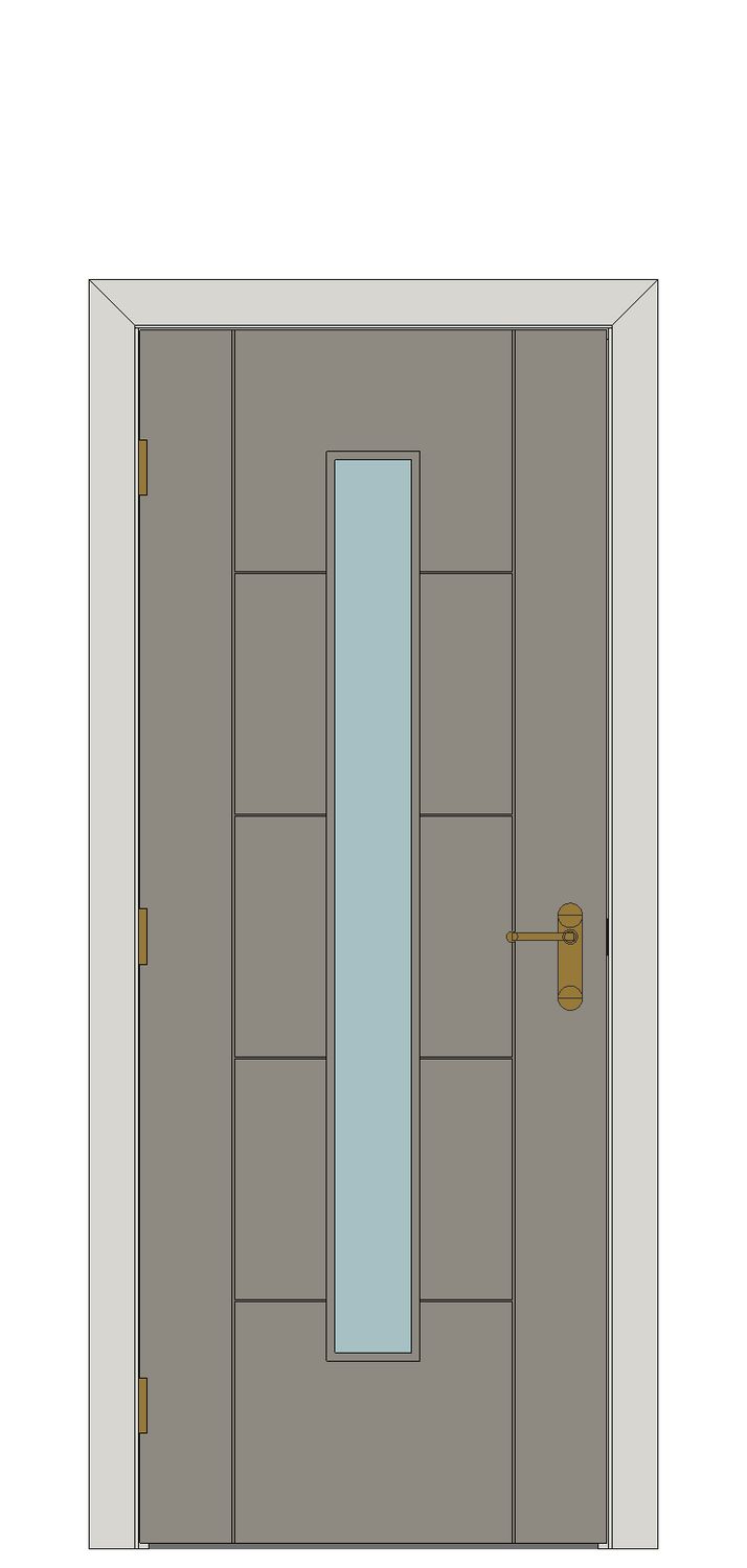 Lava Glazed Laminate Internal Door — Single — Prefinished Grey Laminate