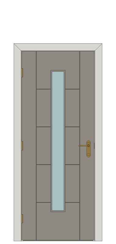 Lava Glazed Laminate Internal Door — Single — Prefinished Grey Laminate