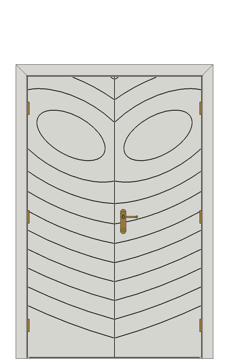 Double doorset — Eclipse White Internal Door — Double hinged — Primed White