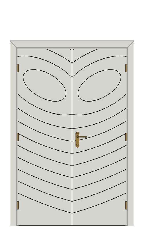 Double doorset — Eclipse White Internal Door — Double hinged — Primed White