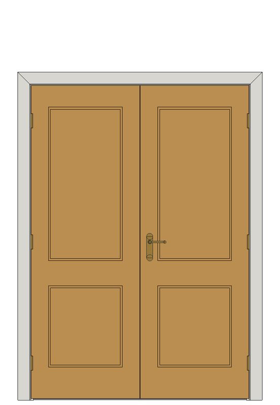 Double doorset — Royale R11-2M Oak Internal Door — Double hinged — Prefinished Oak