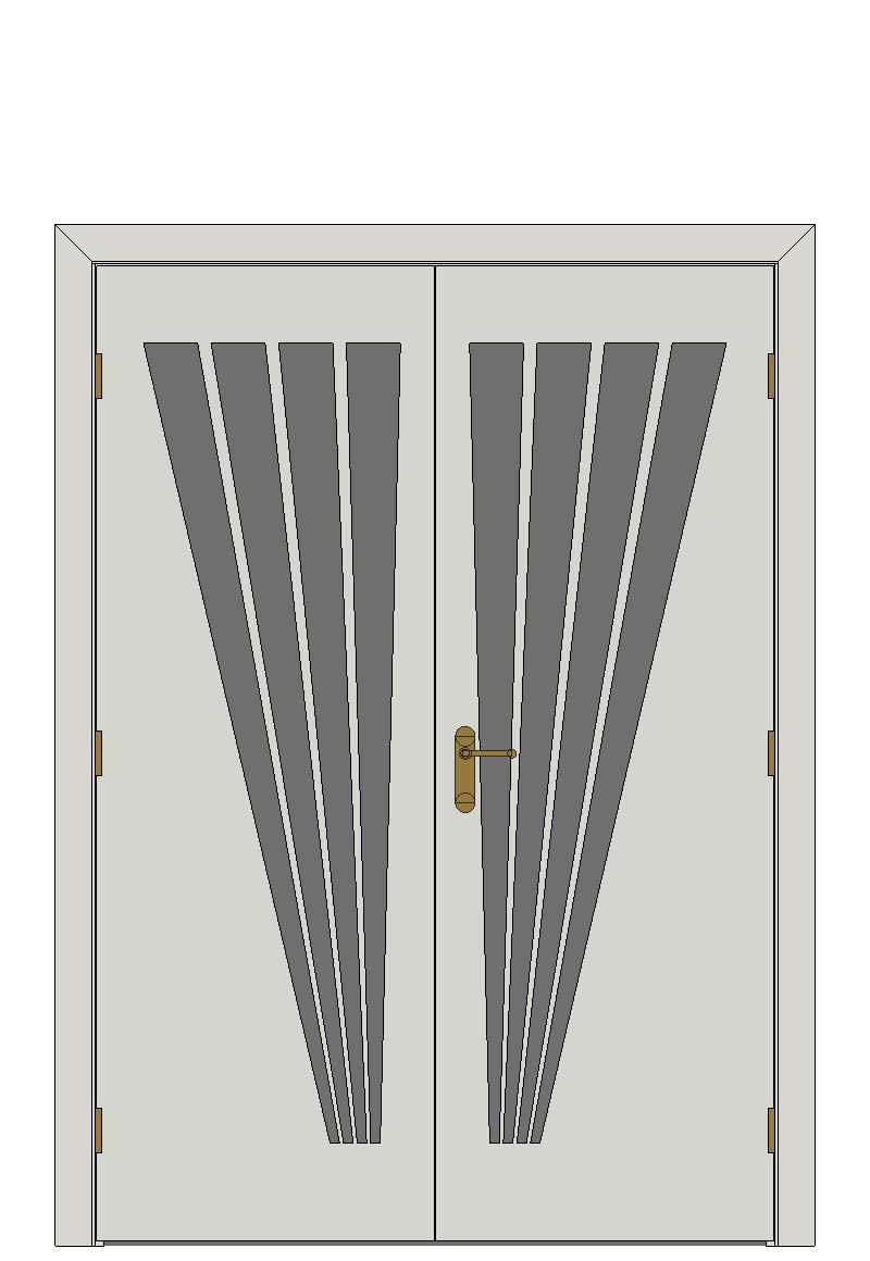 Double doorset — Aurora White Internal Door — Double hinged — Primed White