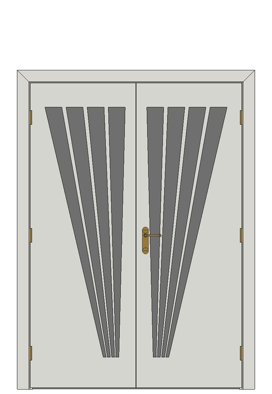 Double doorset — Aurora White Internal Door — Double hinged — Primed White