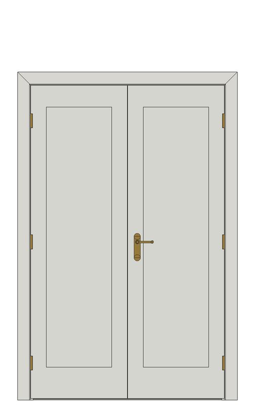Double doorset — Antigua White Internal Door — Double hinged — Primed White