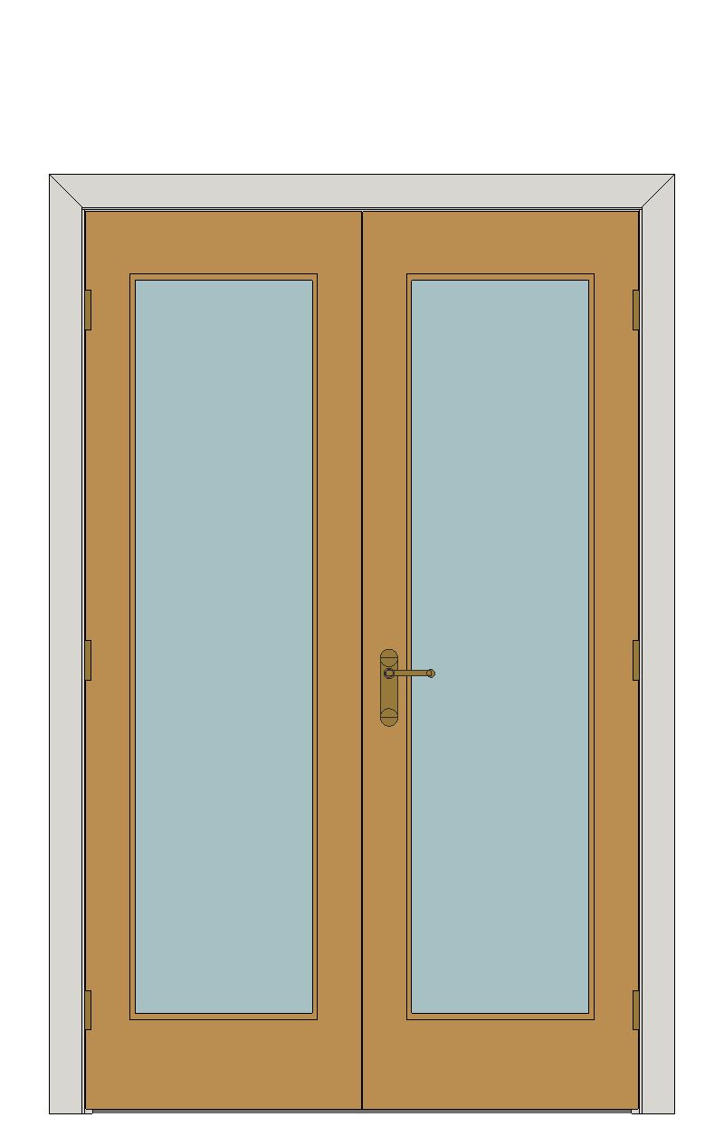 Double doorset — Medina Oak Glazed Internal Door — Double hinged — Prefinished Oak