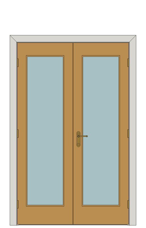 Double doorset — Medina Oak Glazed Internal Door — Double hinged — Prefinished Oak