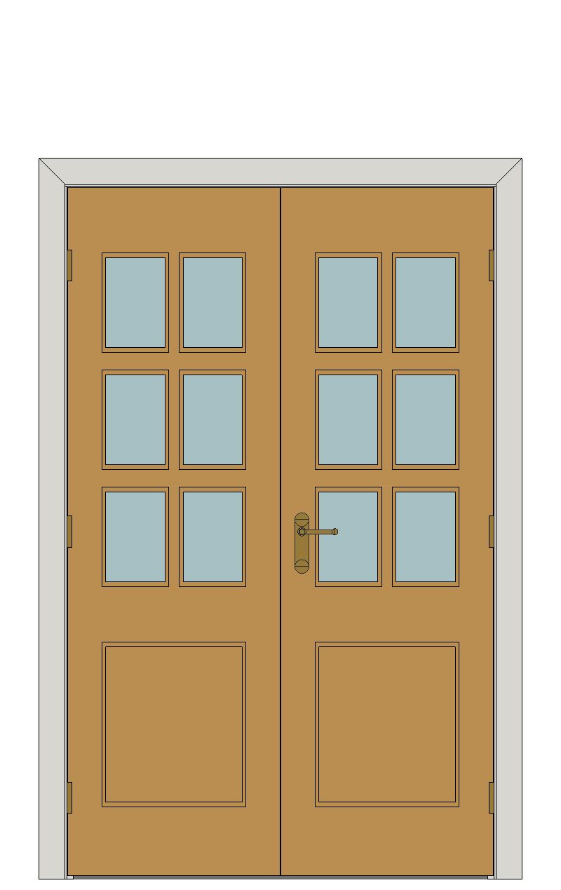 Double doorset — Royale 12-6VM Oak Glazed Internal Door â€“ Pre-finished — Double hinged — Prefinished Oak