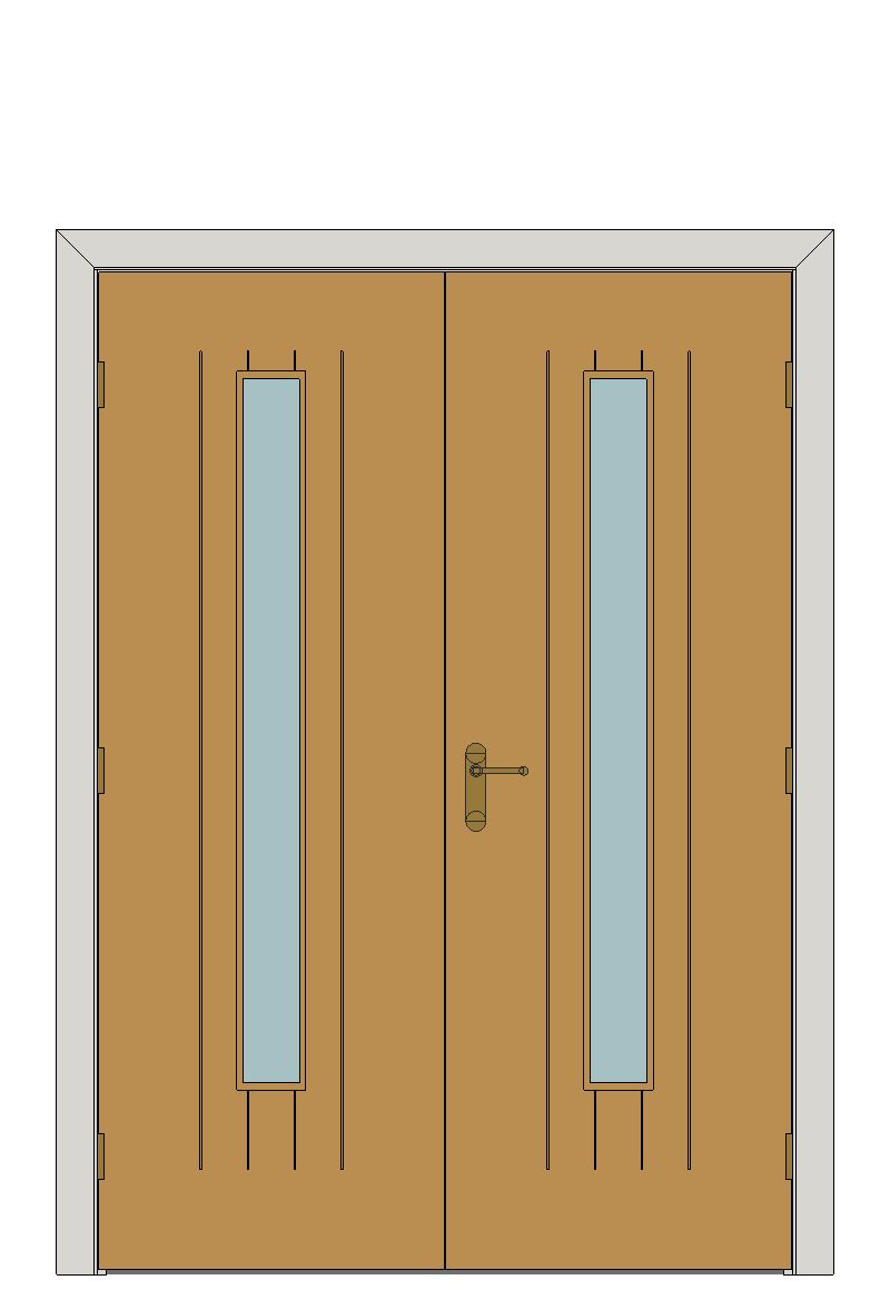 Double doorset — Rhodesia Oak Glazed Internal Door — Double hinged — Prefinished Oak