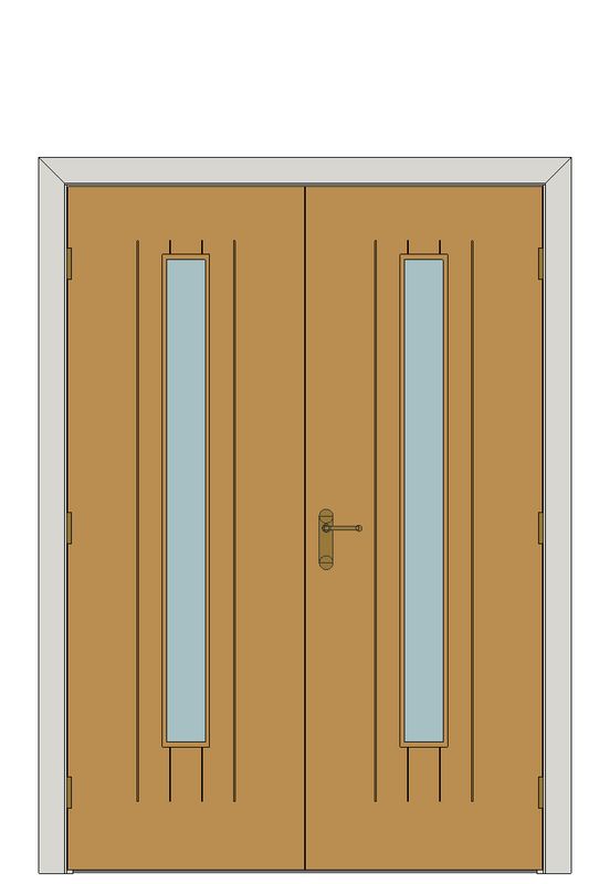 Double doorset — Rhodesia Oak Glazed Internal Door — Double hinged — Prefinished Oak