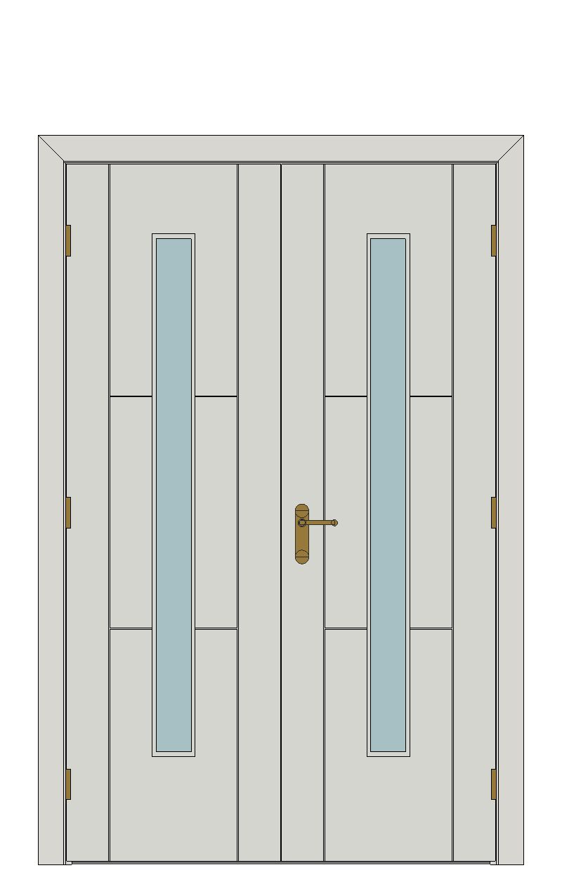Double doorset — Mistral White Glazed Internal Door — Double hinged — Primed White