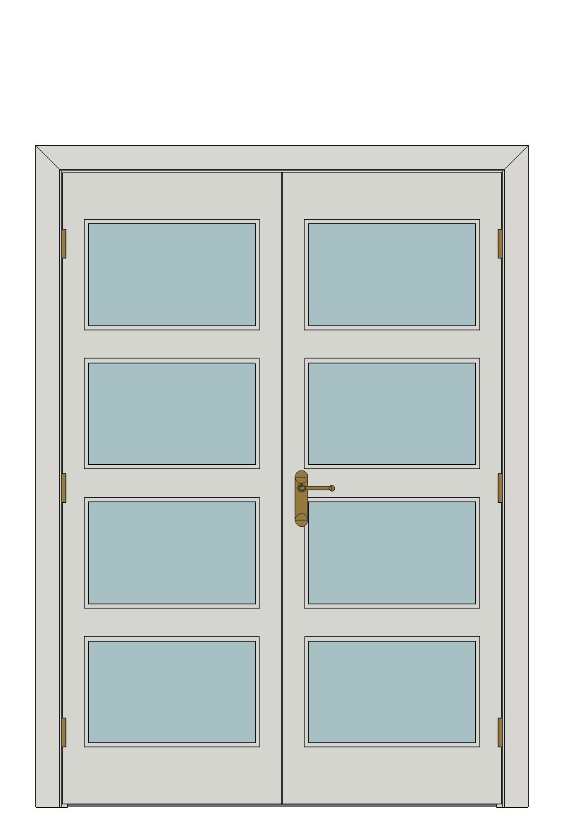Double doorset — Metro White Clear Glazed — Double hinged — Prefinished White