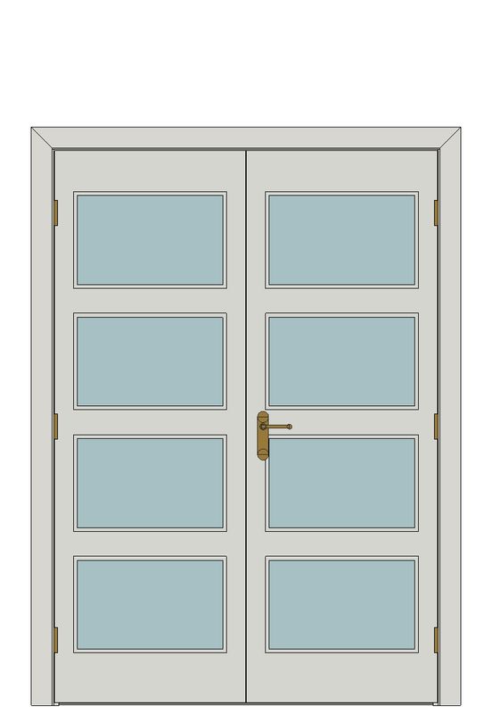Double doorset — Metro White Clear Glazed — Double hinged — Prefinished White