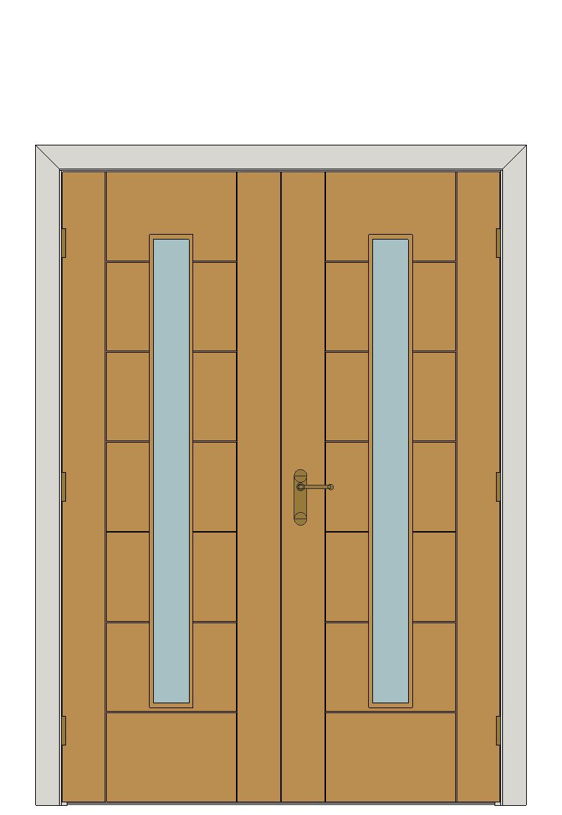 Double doorset — Sirocco Oak Glazed Internal Door — Double hinged — Prefinished Oak