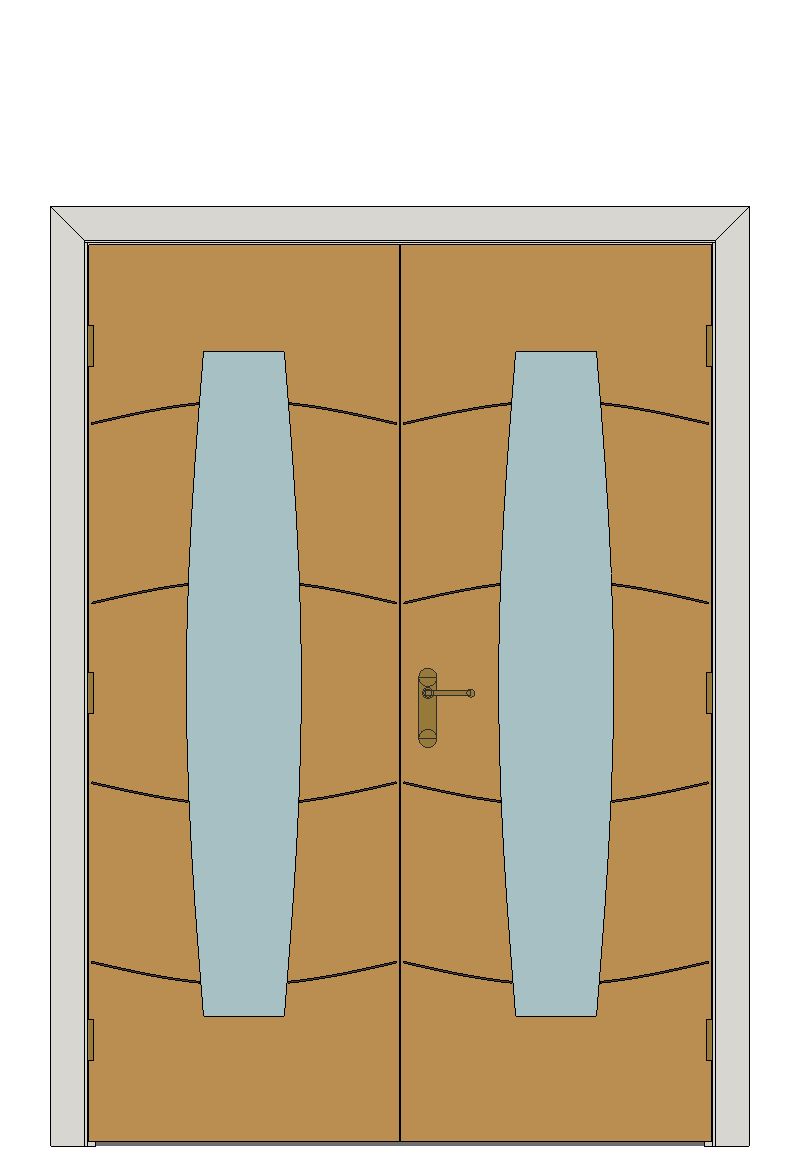 Double doorset — Sol Oak Glazed Internal Door — Double hinged — Prefinished Oak