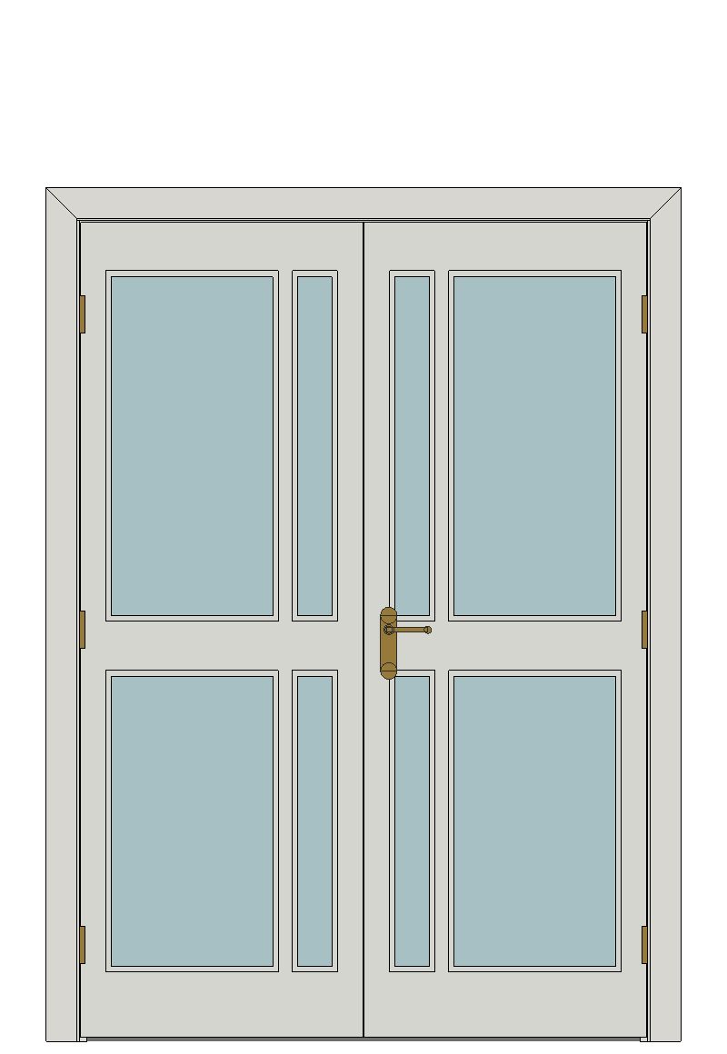 Double doorset — City White Clear Glazed — Double hinged — Prefinished White