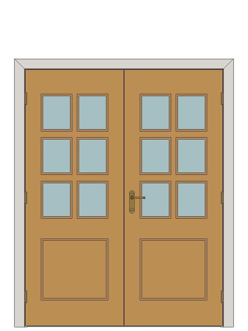 Double doorset — Dove Oak Glazed Internal Door — Double hinged — Prefinished Oak