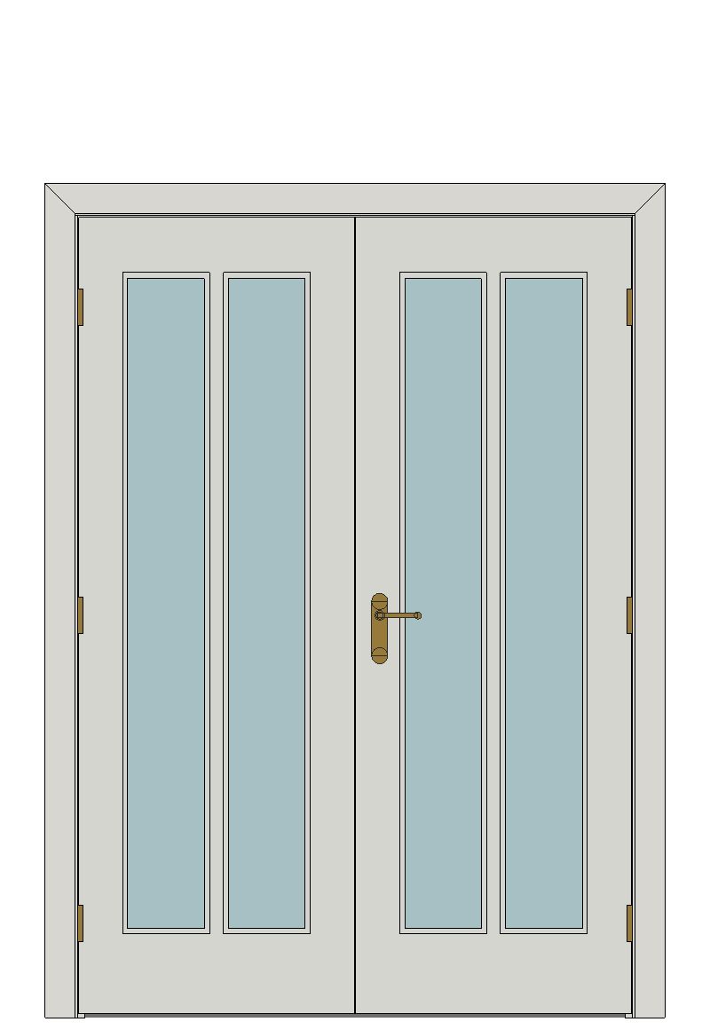 Double doorset — Eccentro Glazed White Internal Door — Double hinged — Primed White
