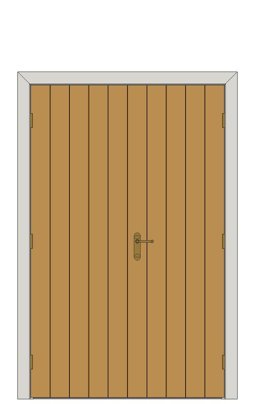 Double doorset — Royale VT5 Oak Internal Door — Double hinged — Prefinished Oak