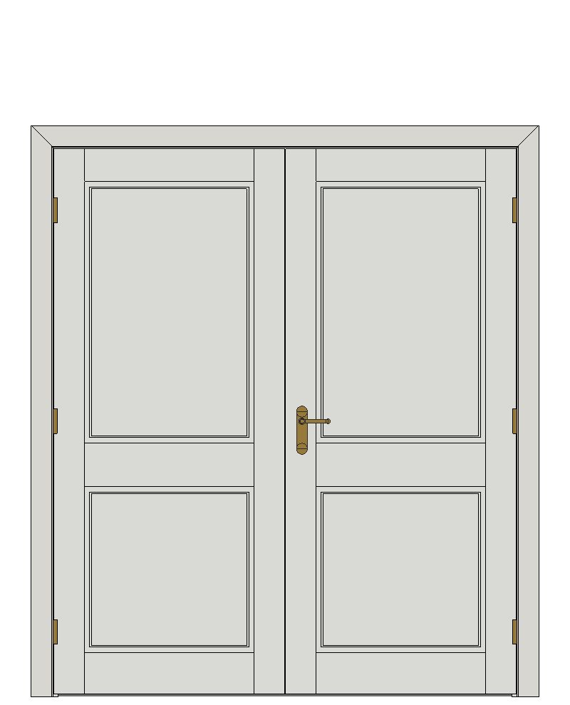 Double doorset — Balmoral Smooth 2Panel — Double hinged — White primed